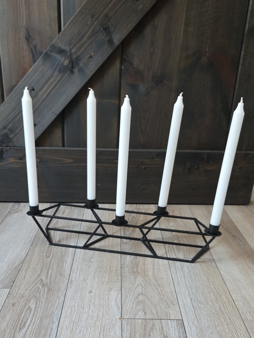 Modern Black Geometric Candle Holder